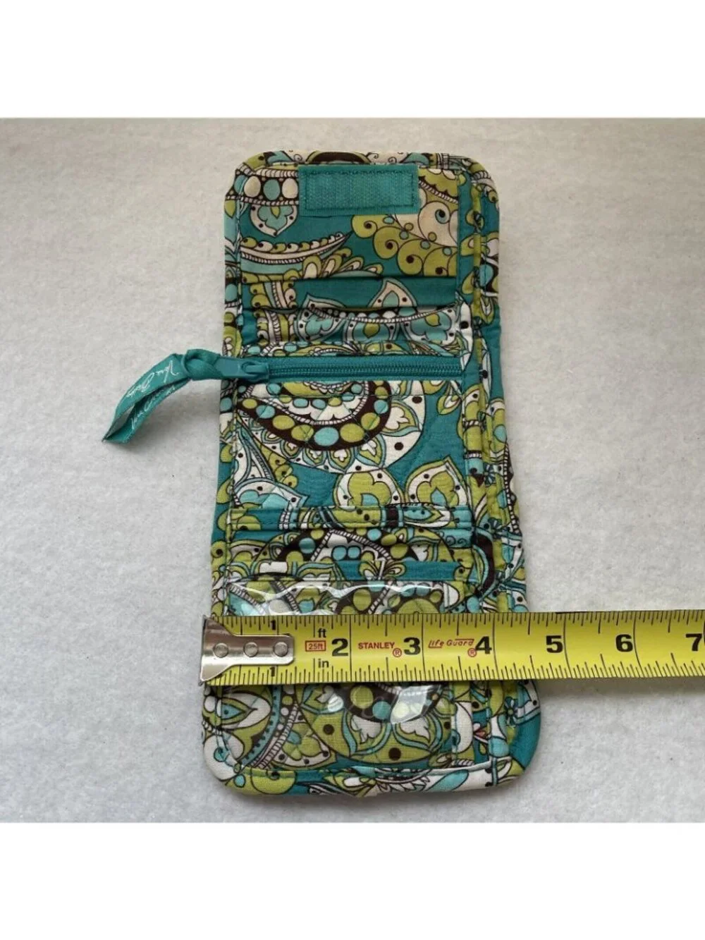 Vera Bradley Mini Trifold Wallet Peacock Turquoise Paisley Retired Pattern Y2K
